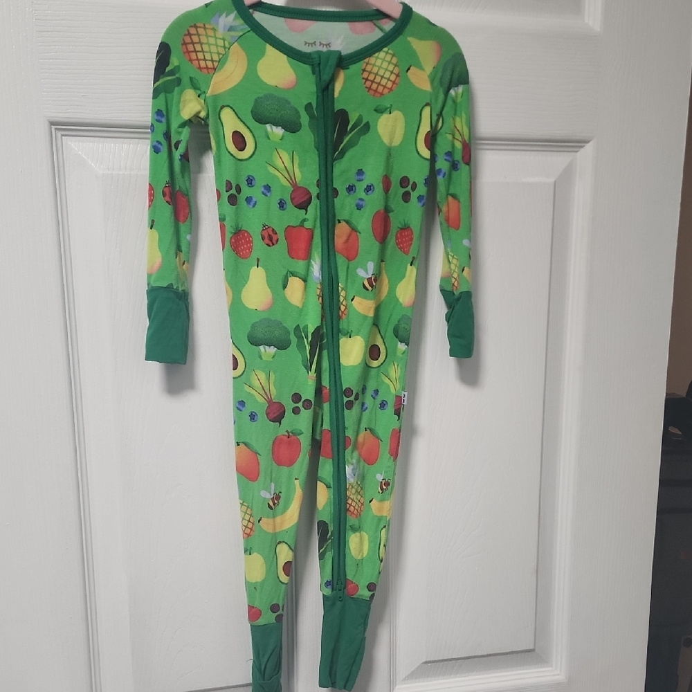 Little Sleepies Once Upon A Farm Fruit And Veggie Bamboo Footie 6-12 Months